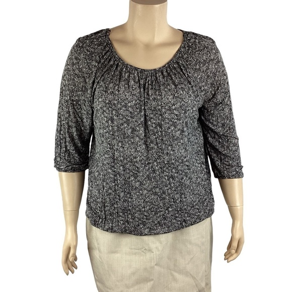 MICHAEL Michael Kors Top Size 1X Black Print - Picture 1 of 7
